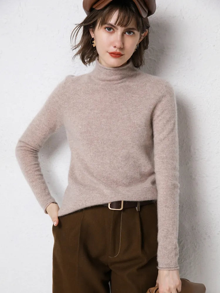 Valentine™ | Gabrielle - Pull à col montant en laine mérinos