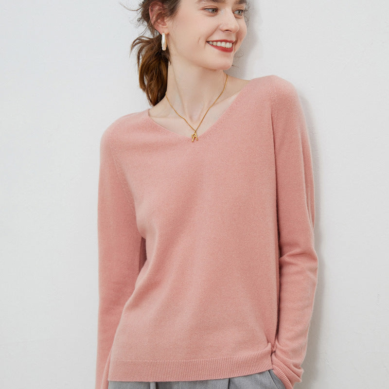Valentine™ | Isabelle - Sweat à col en V en pure laine