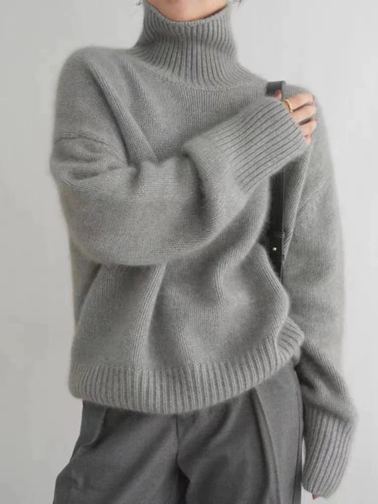 Valentine™ | Rose - Pull Col Roulé et Cachemire