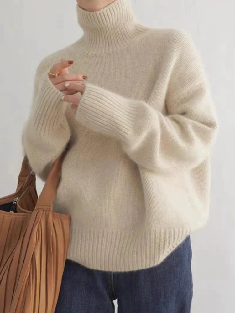 Valentine™ | Rose - Pull Col Roulé et Cachemire