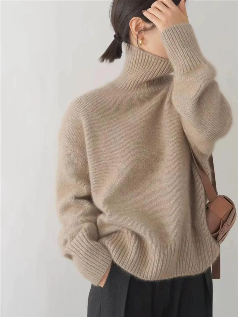 Valentine™ | Rose - Pull Col Roulé et Cachemire