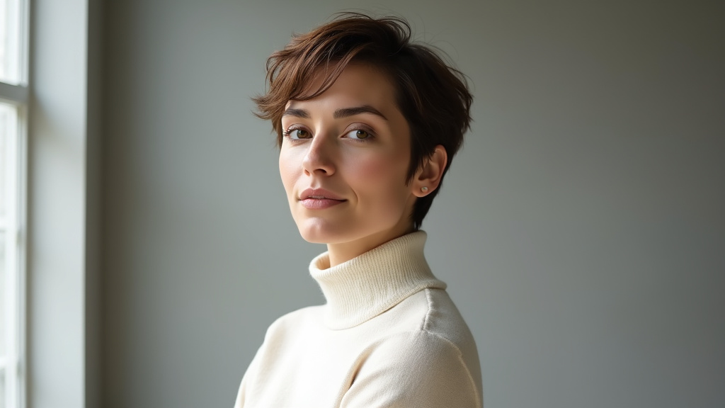 Détail d'une coupe courte effilée montrant le travail sur les strates et le mouvement naturel