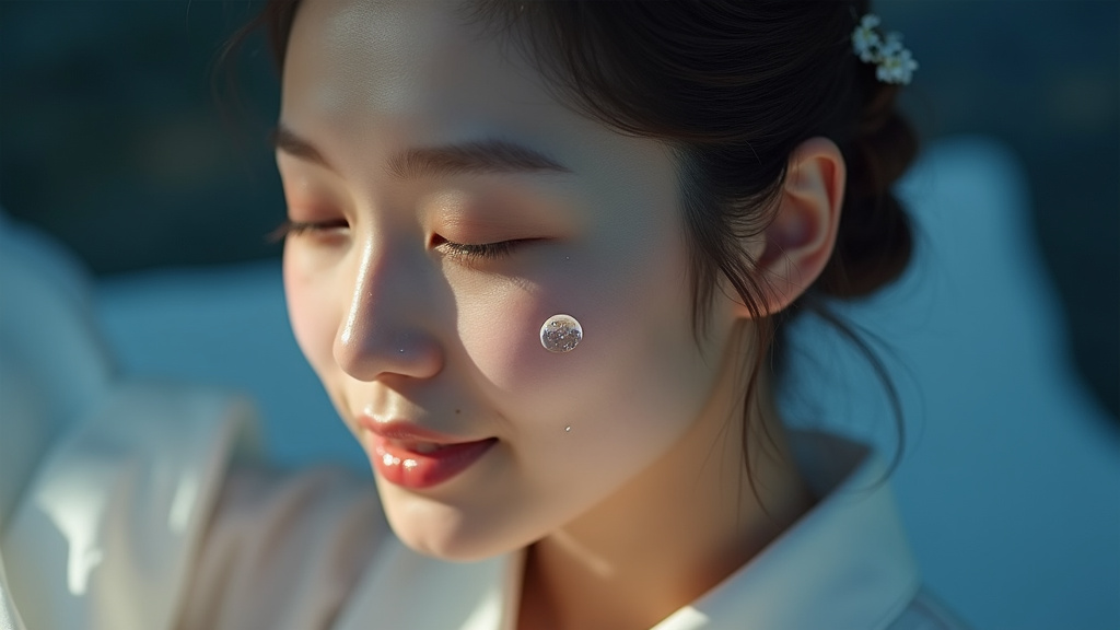 Routine beauté nocturne avec produits Erborian Skin Therapy disposés sur une surface blanche